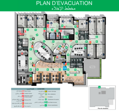plan d'évacuation en Tunisie